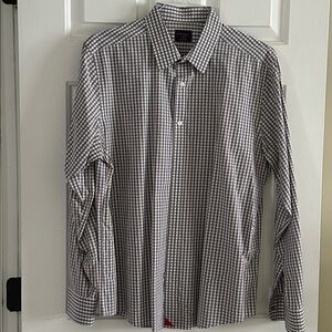 UNTUCKit Men's Gingham Shirt - Gray and White XL Slim